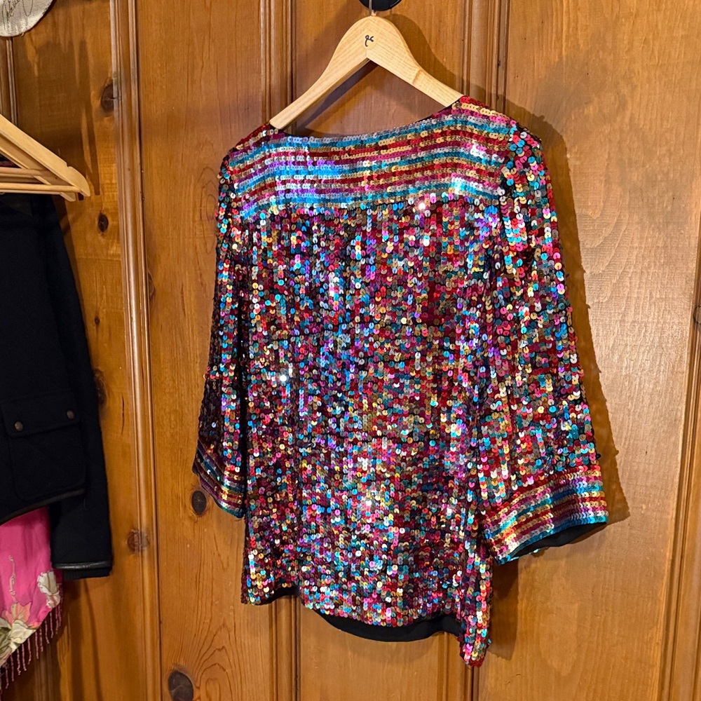 Trina Turk Multicolor Sequin Blouse - Picture 4 of 4